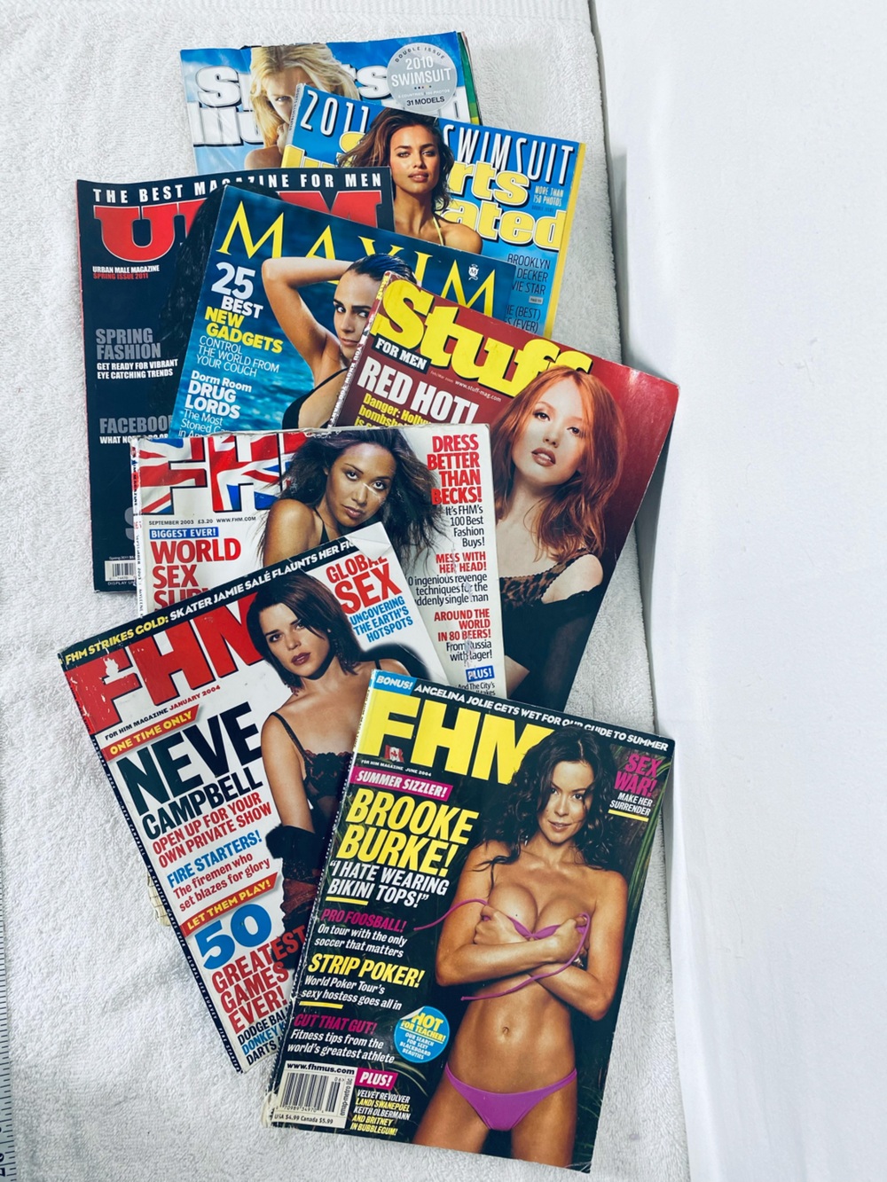 Vintage Lot Of 8 Used Sports Illustrated Swimsuit FHM Maxim Magazines 2003 2011